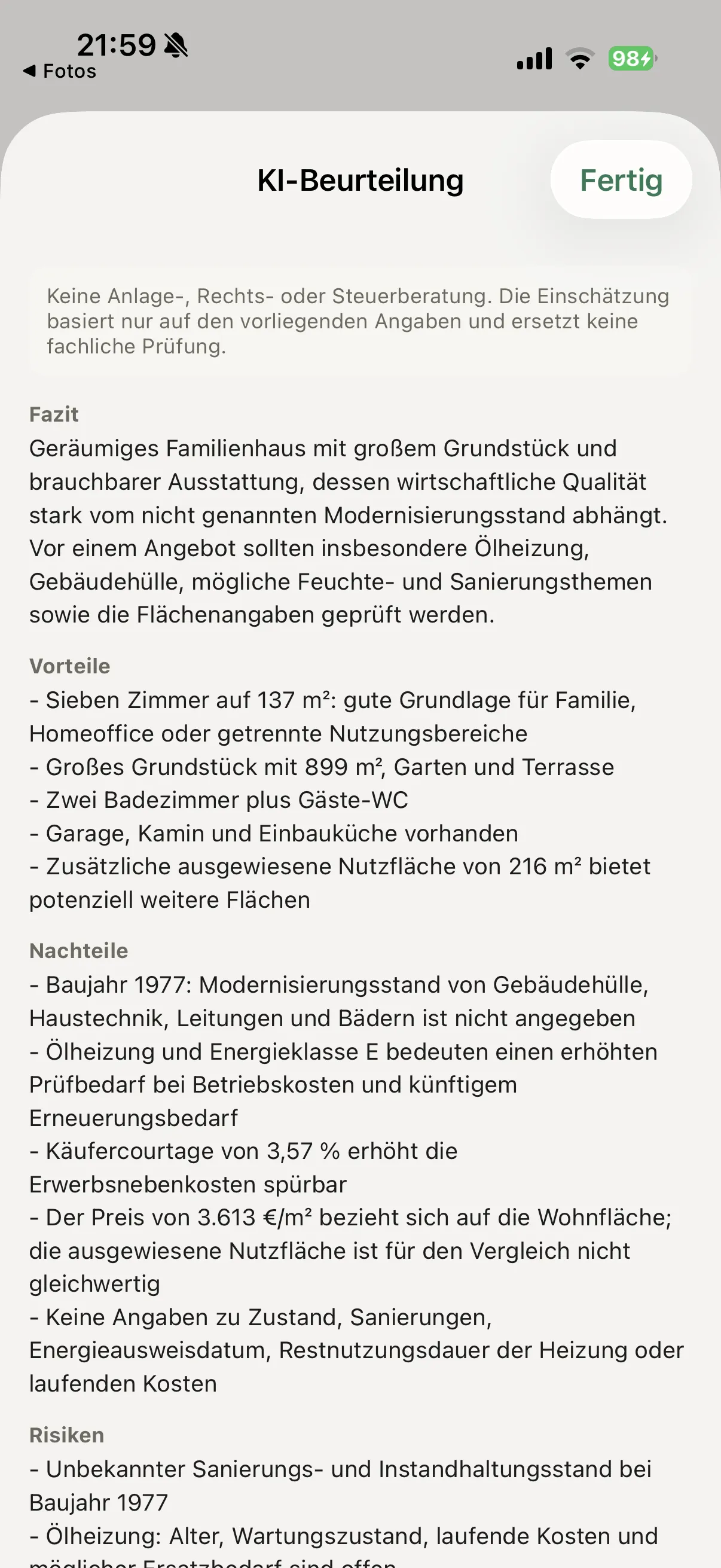 KI-Beurteilung in Immolike